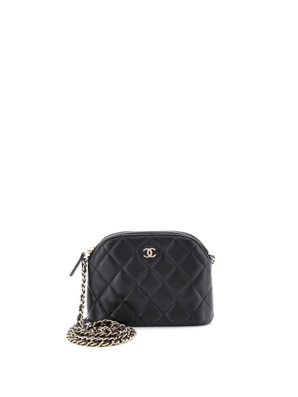 Chanel Cc Dome Zip Clutch With Chain #261002C45B
